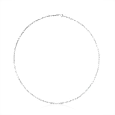 GARGANTILLA GRUESA DE PLATA CON ANILLAS, 60 CM CHAIN - 1