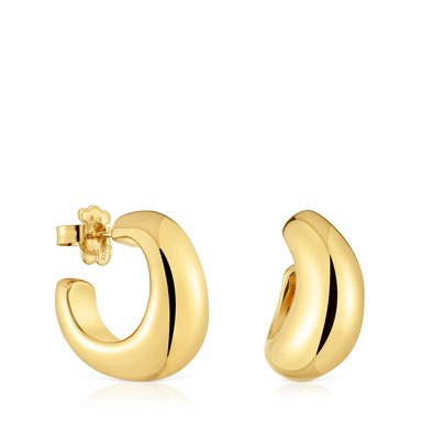 PENDIENTES DE ARO BAÑADO EN ORO DE 18 KT SOBRE PLATA GALIA - 1