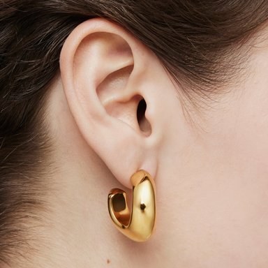 PENDIENTES DE ARO BAÑADO EN ORO DE 18 KT SOBRE PLATA GALIA - 6
