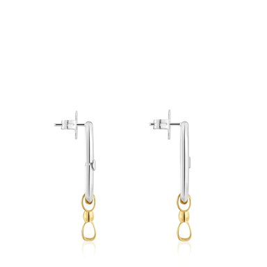 ARETES LAZO PLATA Y BAÑO ORO 18K - 2