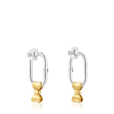 ARETES LAZO PLATA Y BAÑO ORO 18K - 3