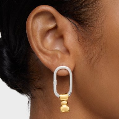 ARETES LAZO PLATA Y BAÑO ORO 18K - 6