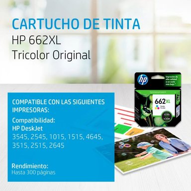 TINTA HP CZ106AL MULTICOLOR 662XL ORIGINAL - 2