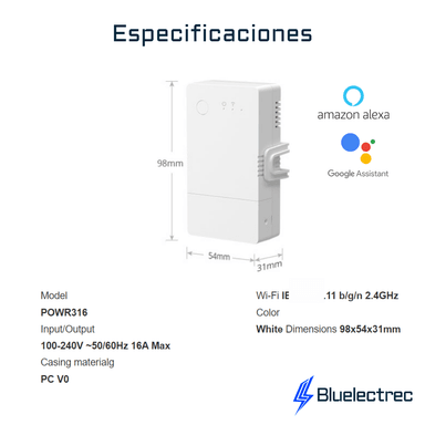 INTERRUPTOR SONOFF POWR316 MEDIDOR ENERGIA INTELIGENTE POW ORIGIN 16A - 4
