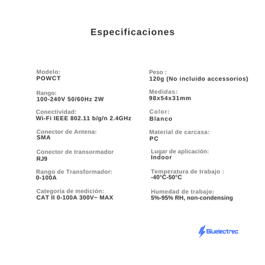 MEDIDOR SONOFF POWCT ENERGIA WIFI HASTA 100A - 6