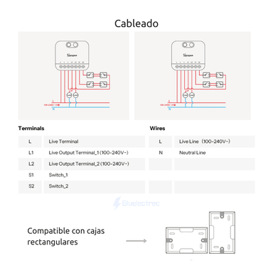 INTERRUPTOR INTELIGENTE DE 2 CANALES (NO NECESITA NEUTRO) - MINI DUO-L SONOFF - 8