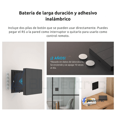 INTERRUPTOR INALÁMBRICO INTELIGENTE DE 6 BOTONES - R5W SONOFF - 6