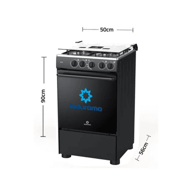 COCINA DE PIE A GAS INDURAMA 4 QUEMADORES GOYA + HERVIDOR OSTER NEGRO - 4