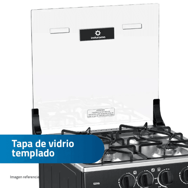 COCINA DE PIE A GAS INDURAMA 4 QUEMADORES GOYA + HERVIDOR OSTER NEGRO - 6