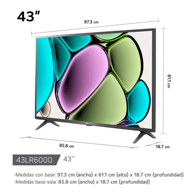 TELEVISOR LG 43 SMART TV THINQ AI WEBOS HUB FHD LED 2024 - 43LR6000PSA + CONTROL MAGIC 2024 - 3