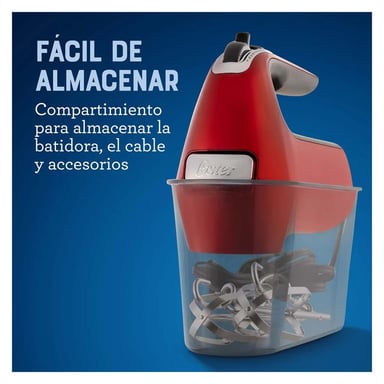 BATIDORA DE MANO OSTER 7 VELOCIDADES + TURBO 320W ROJA FPSTHM360R - 4