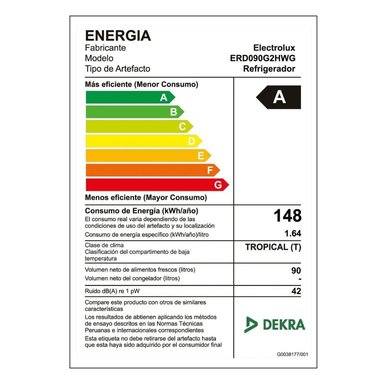 FRIGOBAR ELECTROLUX 90 L PLATEADO - ERD090G2HWG - 8