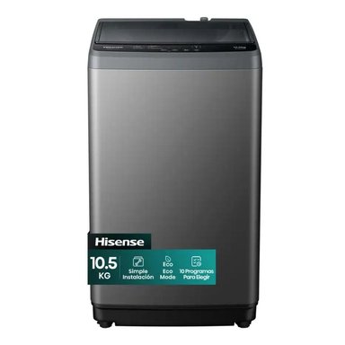 LAVADORA HISENSE TAPA TRANSPARENTE 10.5 KG CARGA SUPERIOR GRIS - WT1D1030UT - 4