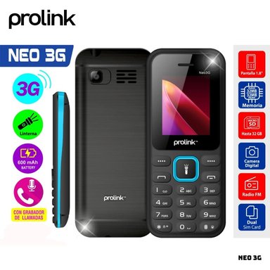 CELULAR BASICO PROLINK NEO 3G DUAL SIM - AZUL - 1