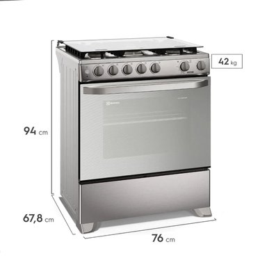 COCINA DE PIE ELECTROLUX A GAS 5 HORNILLAS ACERO INOX - FE5LMR - 4