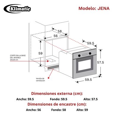 HORNO EMPOTRABLE A GAS - JENA - 3