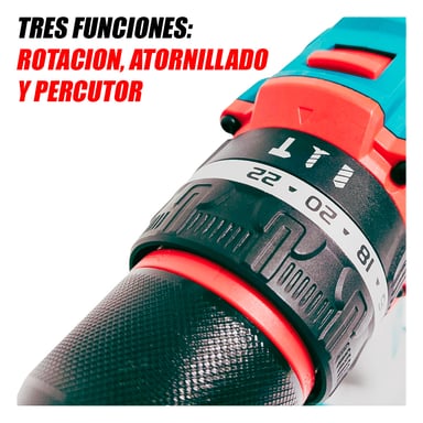 TALADRO TOTAL TOOLS TIDLI20668 ATORNILLADOR PERCUTOR INDUSTRIAL 1/2" TOTAL 20V 66NM 2BAT X 2AH BRUSHLESS + ACCESORIOS - 5