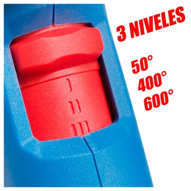 PISTOLA CALOR DONGCHENG DQB05-2000 2000W AIRE CALIENTE 50 / 400 / 600 °C 3 TEMPERATURAS - 3