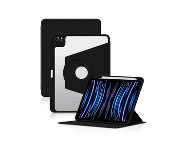CASE IPAD PRO OEM 12.9" 360° GIRATORIO NEGRO + PORTA PENCIL - 1