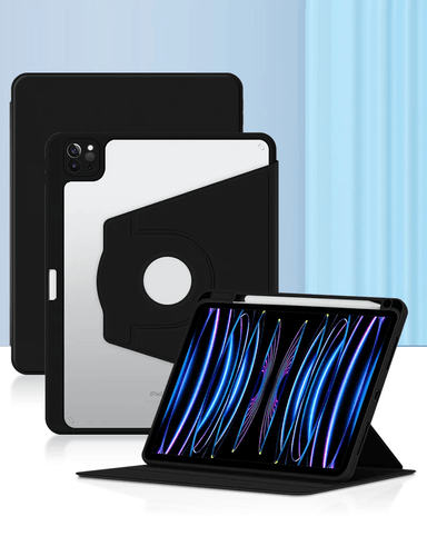 CASE IPAD PRO OEM 12.9" 360° GIRATORIO NEGRO + PORTA PENCIL - 4