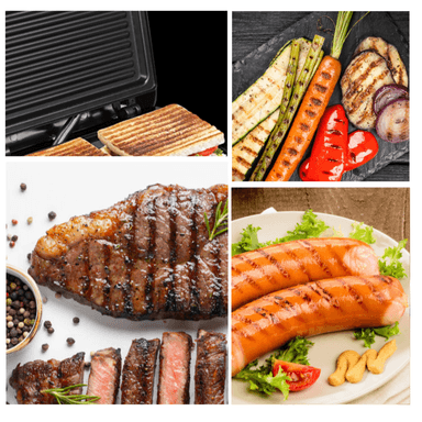 PARRILLA GRILL SANDWICHERA PANINI TOSTADORA PLACA ANTIADHERENTE DE 750W - 4