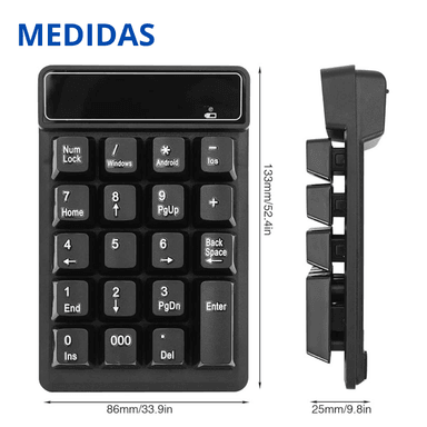 TECLADO INALÁMBRICO CMK-K3 NUMÉRICO 19 TECLAS SUSPENSIÓN NUMERO CONTABILIDAD PC / NOTEBOOK / LAPTOPS - 5