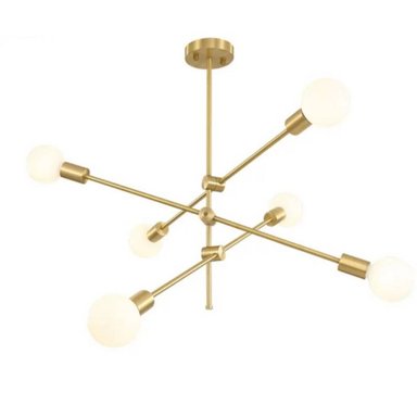 LÁMPARA TECHO LTMM6N09 DORADO MONACO INCLUYE 6 FOCOS TRICOLOR - 3