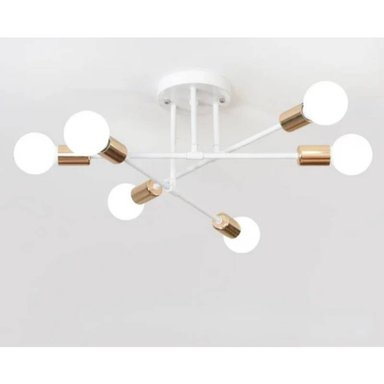 LÁMPARA TECHO CEMLIGHTING LTC8BBD1 MULTICOLOR GETAFE BLANCO CON DORADO SOCKETS - 2