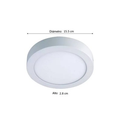 LÁMPARA TECHO EXTRALED PA12A1B-EXT BLANCO PARA SOBREPONER CIRCULAR 12W LUZ BLANCA - 2