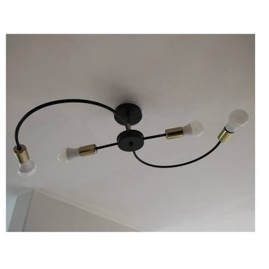 LÁMPARA TECHO LPESE4L NEGRO S ILUMINACIÓN COLGANTE CON 4 LUCES FOCO MODERNO - 2