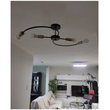 LÁMPARA TECHO LPESE4L NEGRO S ILUMINACIÓN COLGANTE CON 4 LUCES FOCO MODERNO - 3