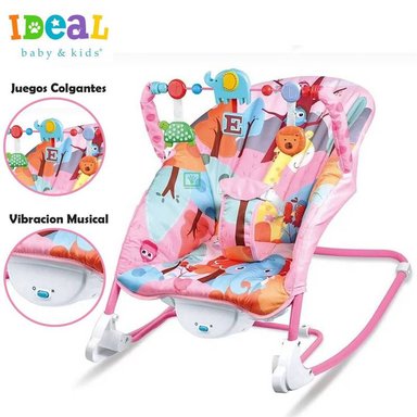MECEDORA PARA BEBES MUSICAL Y VIBRADOR 668-5 ROSADO - 2