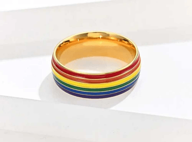 ANILLO DE TITANIO UNISEX MODELO ARCOÍRIS - 2