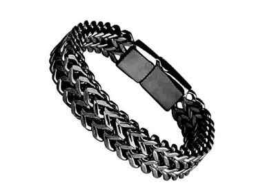 BRAZALETE PULSERA DE TITANIO PARA HOMBRE COLOR NEGRO MODELO 1602 - 2