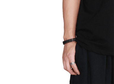BRAZALETE PULSERA DE TITANIO PARA HOMBRE COLOR NEGRO MODELO 1602 - 4