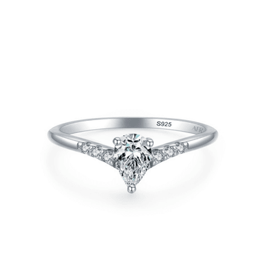 ANILLO DE COMPROMISO AFRODITA 378 PRINCESA PLATA MACIZA BAÑADO EN ORO BLANCO - 2
