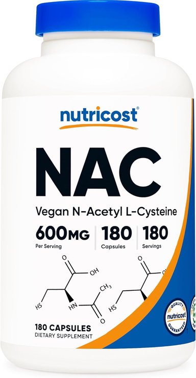 SUPLEMENTOS NUTRICOST NAC N ACETYL CYSTEINE CISTEINA 180 CAPS - 1