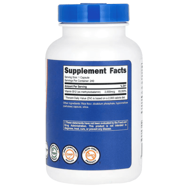 VITAMINA NUTRICOST B12 2000 CIANOCOBALAMINA MCG IMPORTADA CAPSULAS - 2
