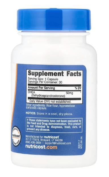 SUPLEMENTOS NUTRICOST DHEA 50 MG 30 CÁPSULAS - 2