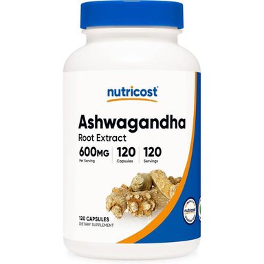 SUPLEMENTOS NUTRICOST ASHWAGANDHA RAÍZ 120 CÁPSULAS - 1