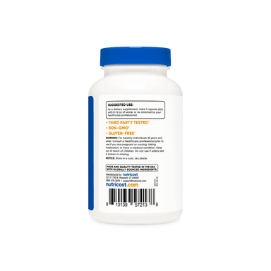 SUPLEMENTOS NUTRICOST ASHWAGANDHA RAÍZ 120 CÁPSULAS - 4