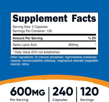 ÁCIDO ALFA LIPOICO ALPHA LIPOIC ACID 240 CÁPSULAS - 2
