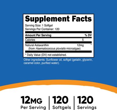 ASTAXANTINA NUTRICOST 120 CÁPSULAS 12MG ANTIOXIDANTE - 2