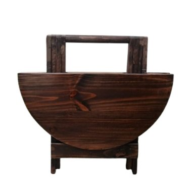 MESA PLEGABLE REDONDO 1 MTS EN MARRON RUSTICO - 2