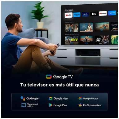 TELEVISOR TCL QLED 75 UHD 4K SMART GOOGLE TV 75T6C + ANTENA DIGITAL - 4