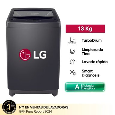 LAVADORA LG 13 KG CARGA SUPERIOR TURBODRUM™ WT13BVTB NEGRO - 1