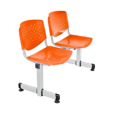 BANQUETA DE ESPERA PRISMA VE NARANJA 2 ASIENTOS EG OFIDEAS - 1