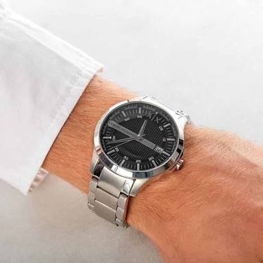 RELOJ ARMANI EXCHANGE HOMBRE ANÁLOGO AX2103 HAMPTON PLATEADO NEGRO - 2