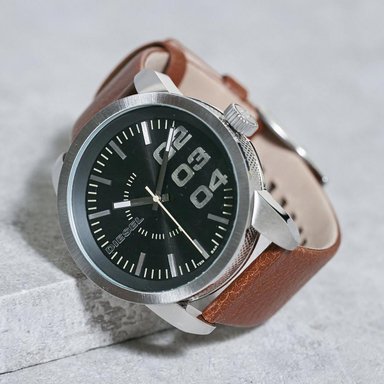 RELOJ DIESEL HOMBRE ANÁLOGO DZ1513 DOUBLE DOWN CORREA MARRÓN CUERO - 2