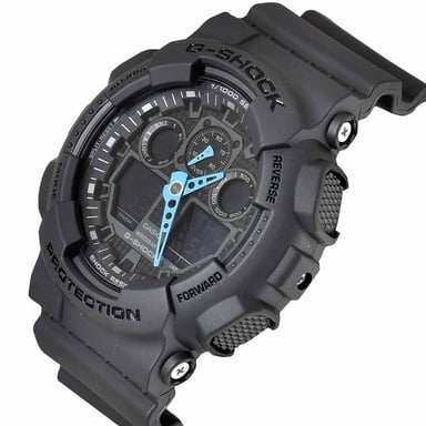 RELOJ CASIO G-SHOCK HOMBRE ANÁLOGO DIGITAL GA100C-8A ACUÁTICO LUZ AUTOMÁTICA GRIS - 2